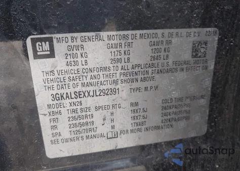 2018 GMC Terrain Denali z USA, uszkodzony, nr VIN 3GKALSEXXJL292391